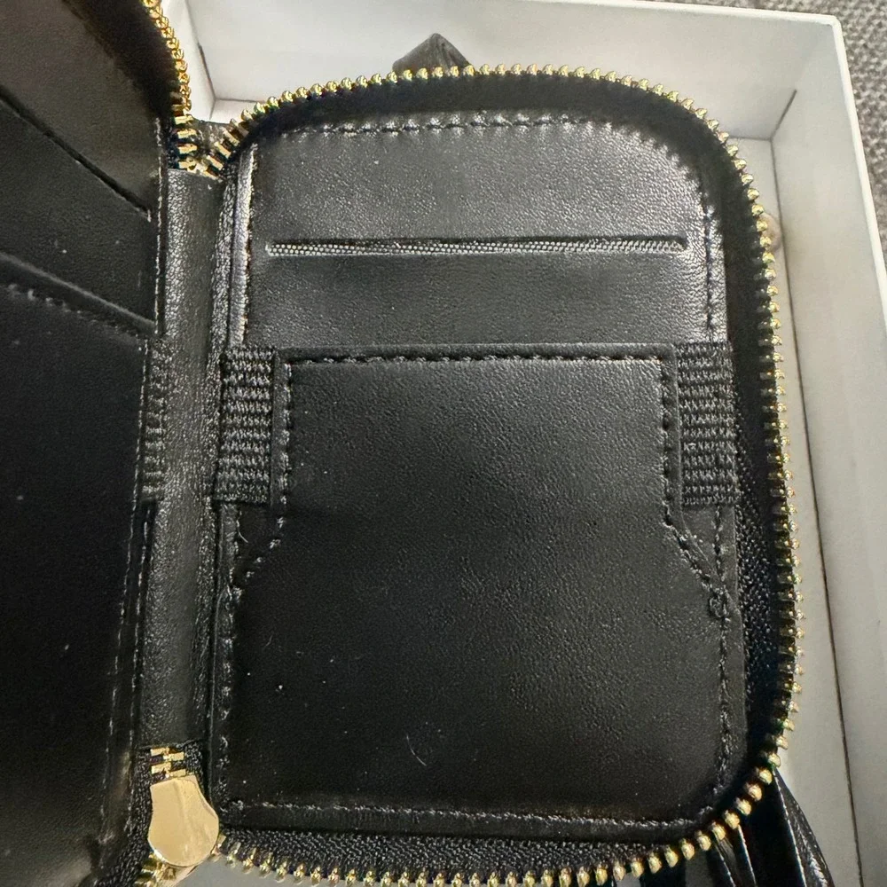 NEW Keallce iPhone 16e 17e Wallet Case 6.1 Quilted Crossbody Wristlet Black RFID